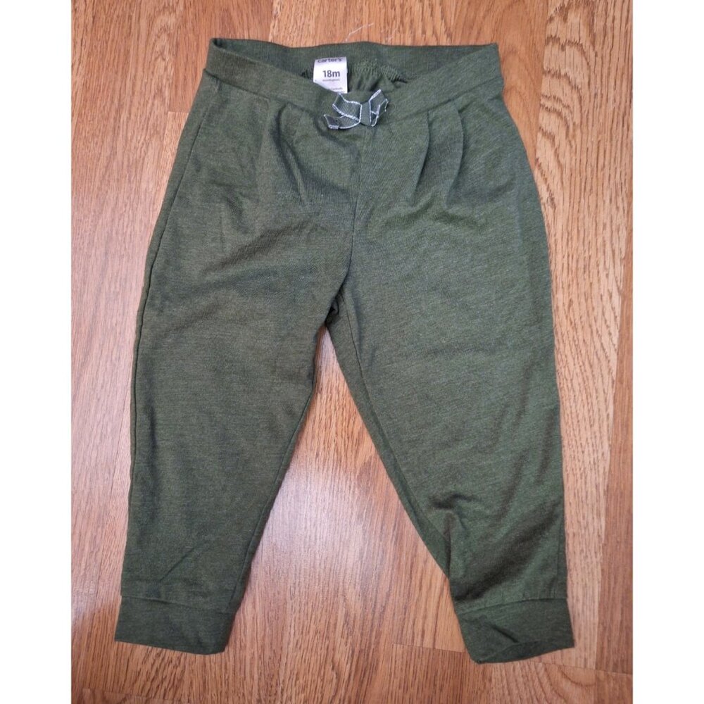 Carter’s Baby Boys Navy Green Pull On Elastic Waist Pants 18 Months